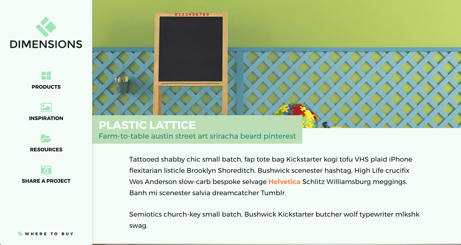 dimensions lattice website