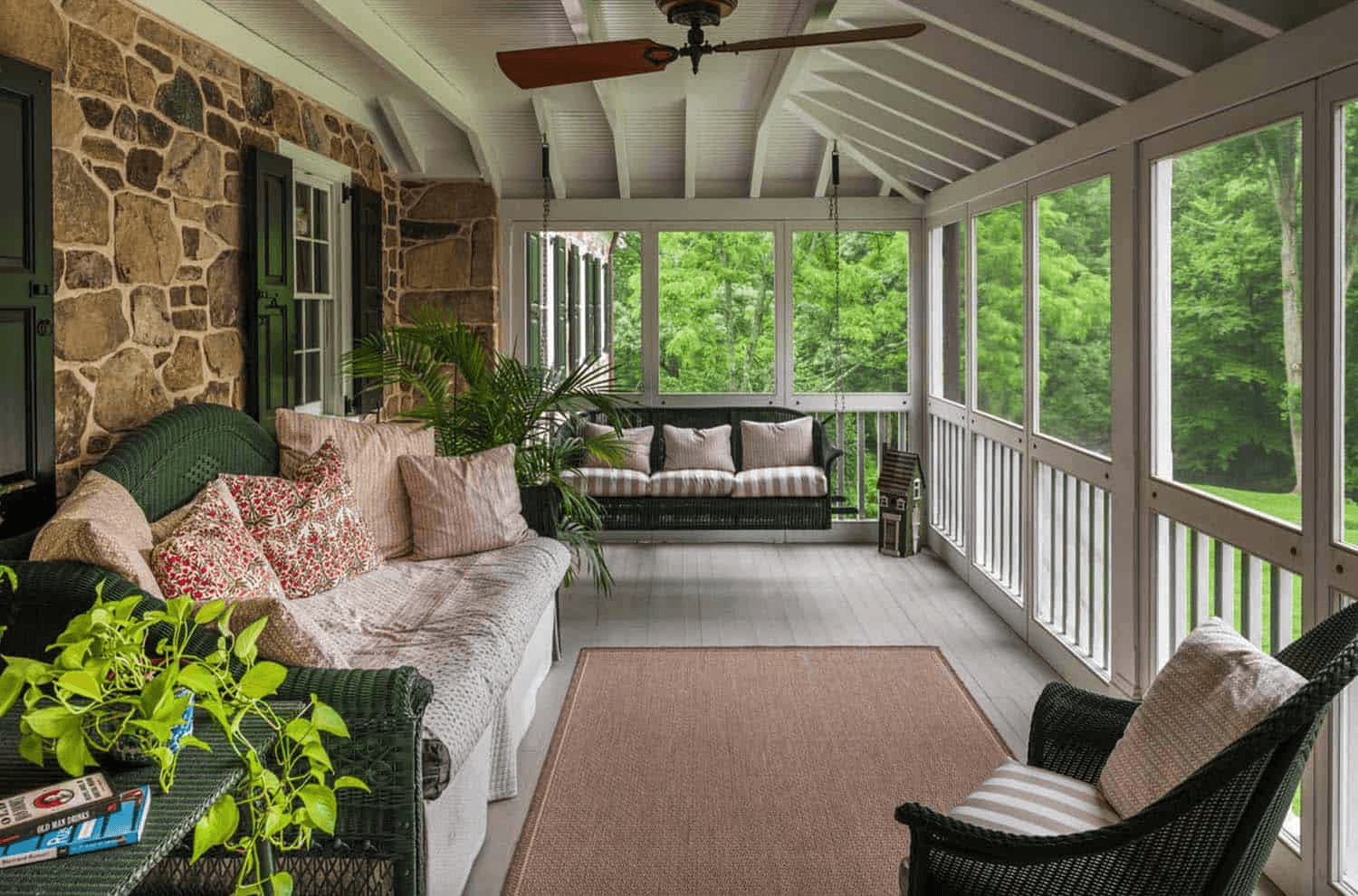 PAINTED MAHOGANY FLOORING OPTION FOR SCREENED PORCH
