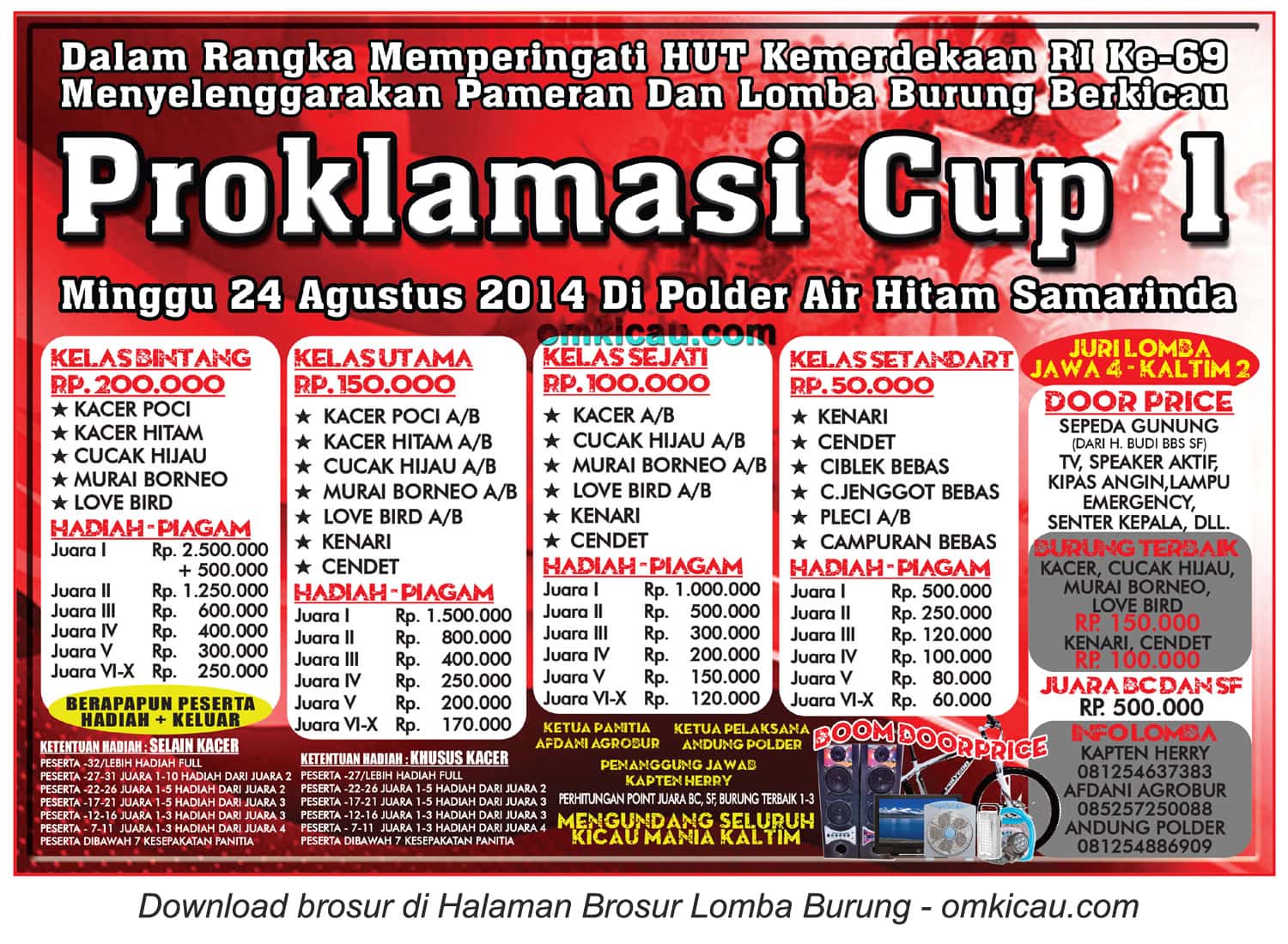 Lomba Burung Proklamasi Cup I Samarinda