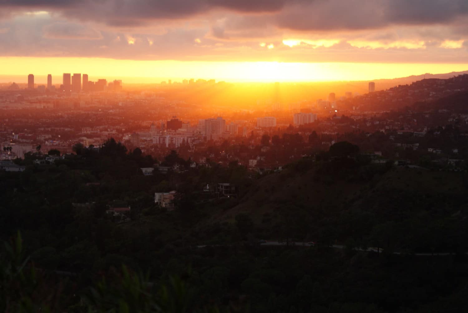 Sunset over LA from Griffith Park