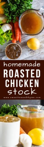 Chicken stock is easy to make from scratch! Homemade chicken stock can be used in just about anything and is essential in a cold-busting chicken noodle soup.
