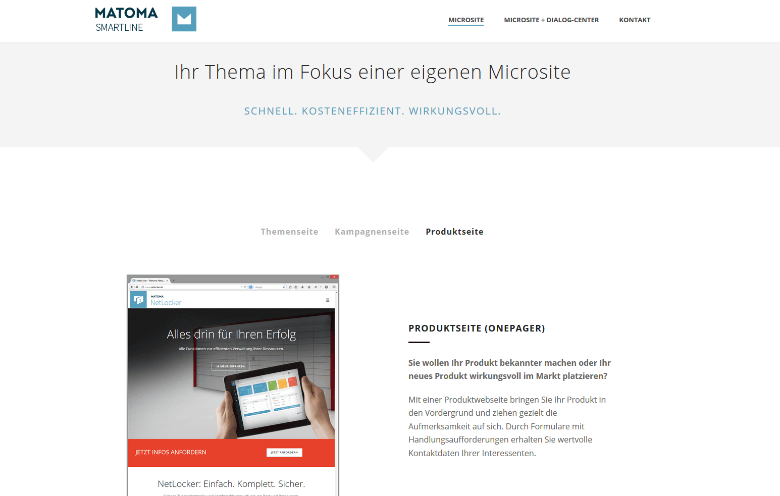 Ihr Thema im Fokus einer eigenen Microsite