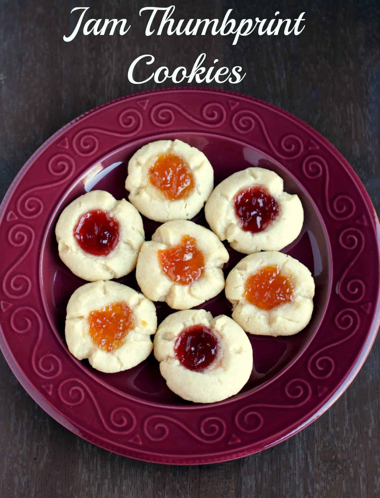 Jam Thumbprint Cookies – Egg Less Jam Cookies Jam Thumbprint Cookies
