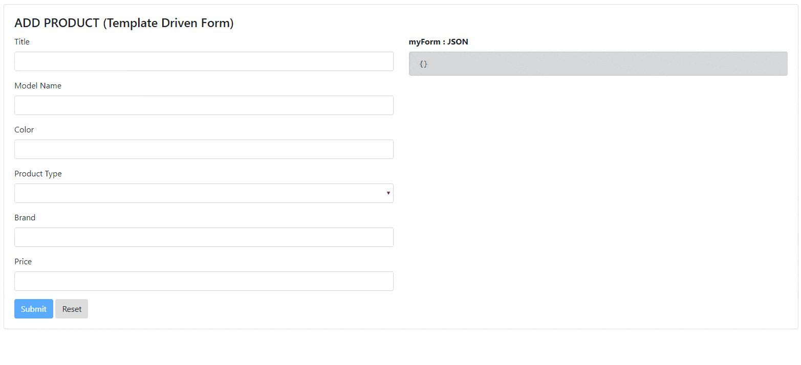Create a Template Driven Forms in Angular Create a Template Driven Forms in Angular