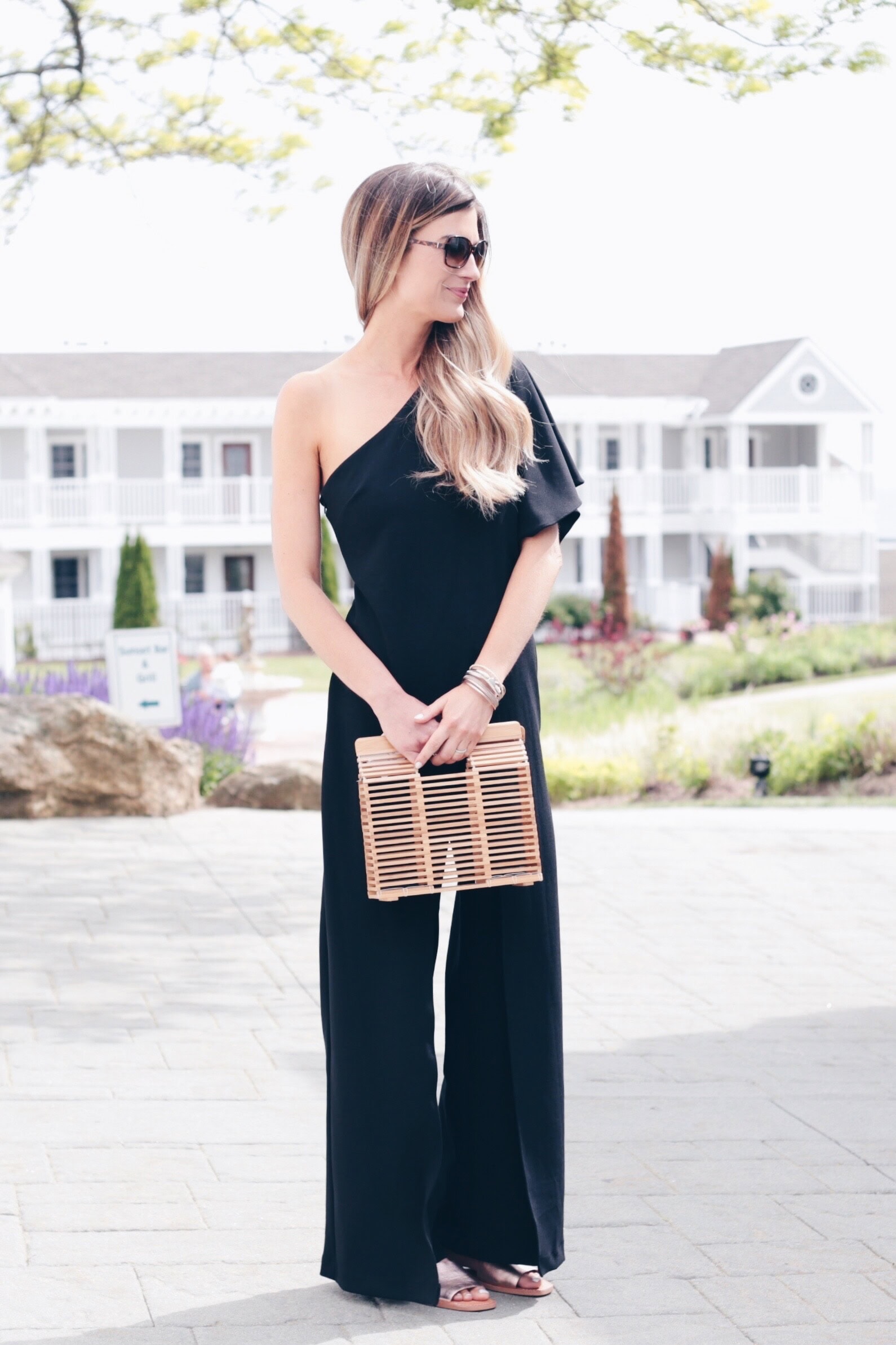 Black jumpsuit wedding outfit 2025