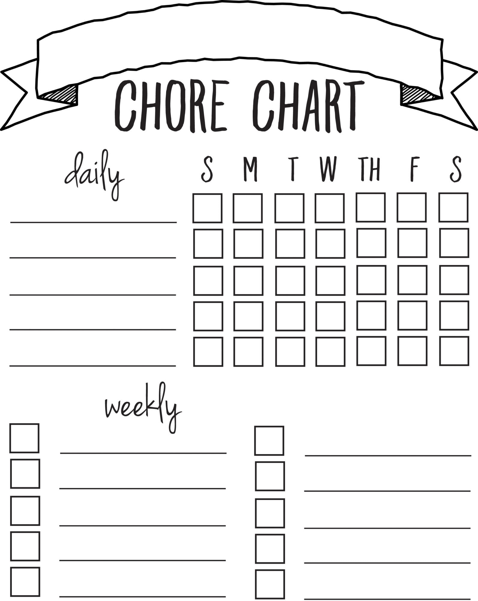 Printable Chore Charts For Adults