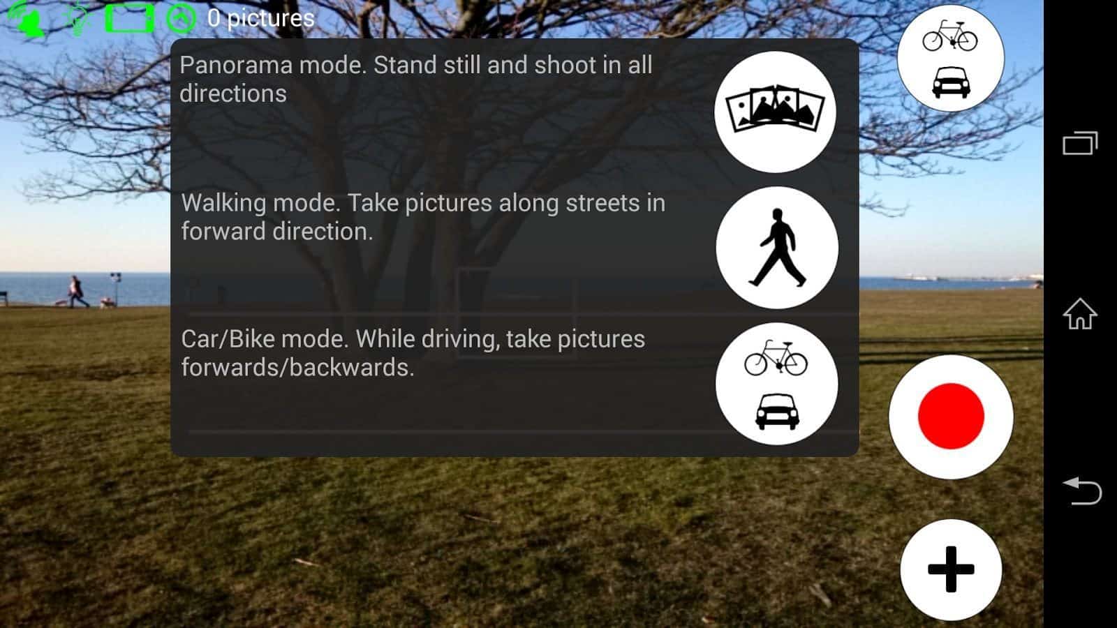 Android interface of the Mapillary app