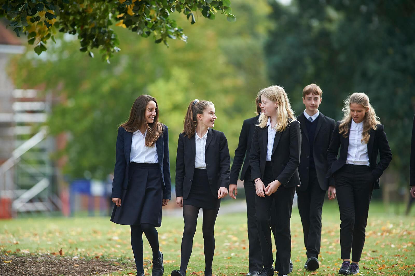 Group of students walking together