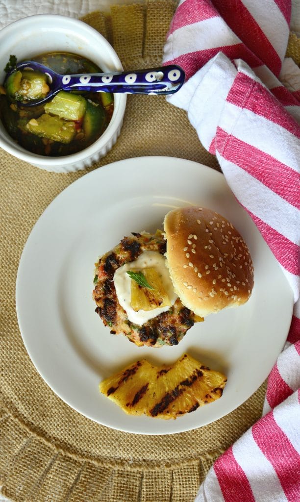 Grilled Asian shrimp burgers