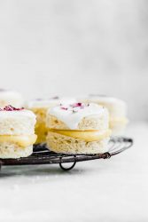 Coconut Lemon Curd Petit Fours: homemade lemon curd sandwiched between two coconut flour cakes and topped with lemon icing. HELLO, SPRING!