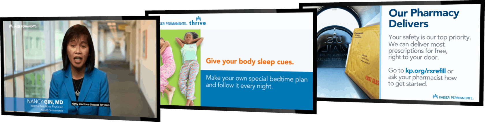 Kaiser Permanente digital signage campaign
