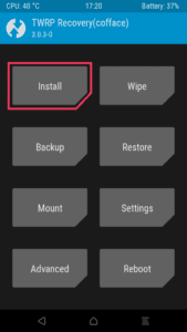 Tap on Install TWRP UPDATE