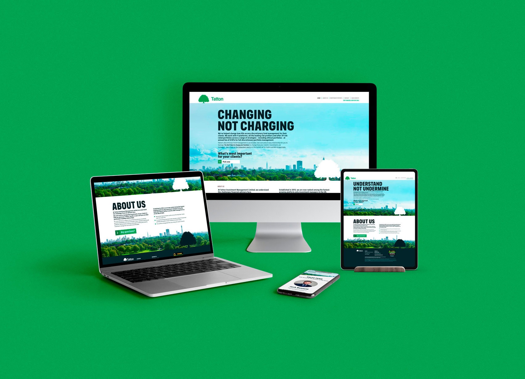 Tatton Investment, hand-coded web development