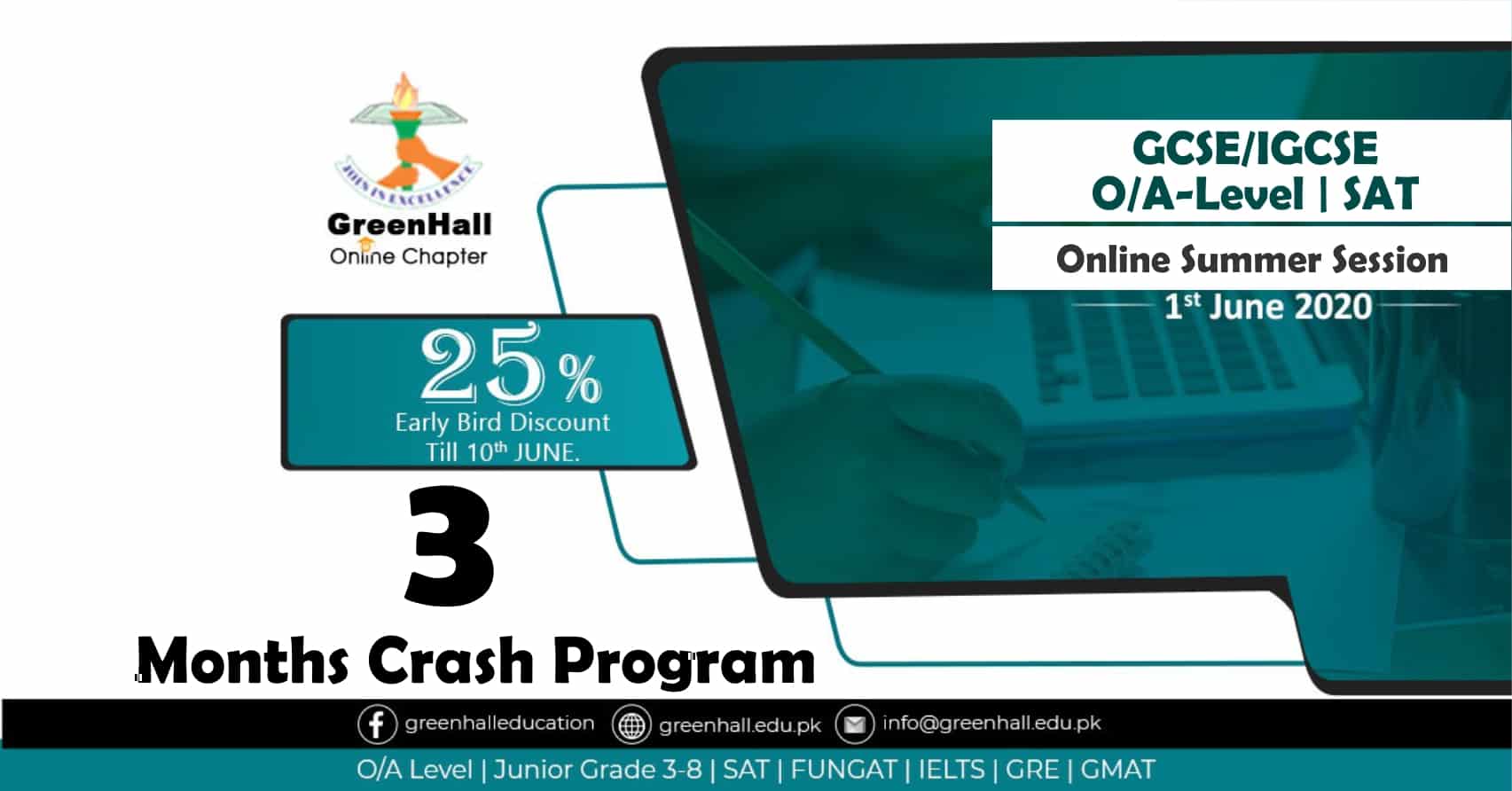 IGCSE/GCSE O-Levels , A-Level , SAT - 3 Months Online Complete Syllabus Crash Course started from 1st June 2020