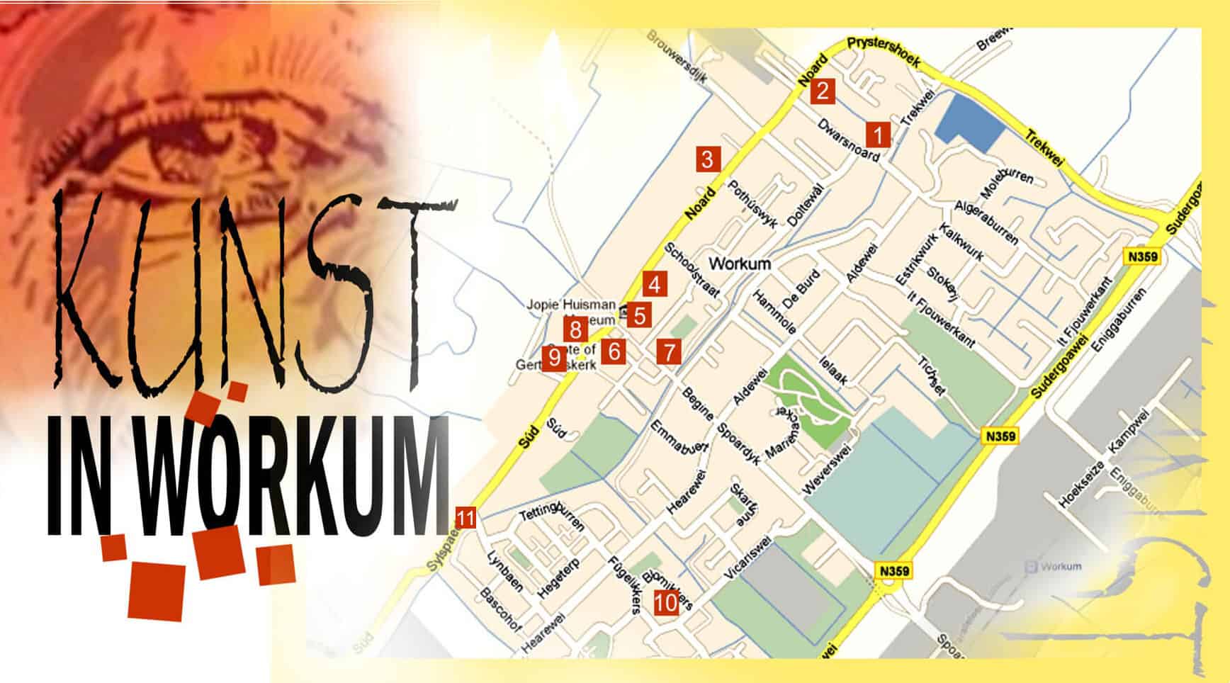 Workum kunstroute 2019 palttegrond