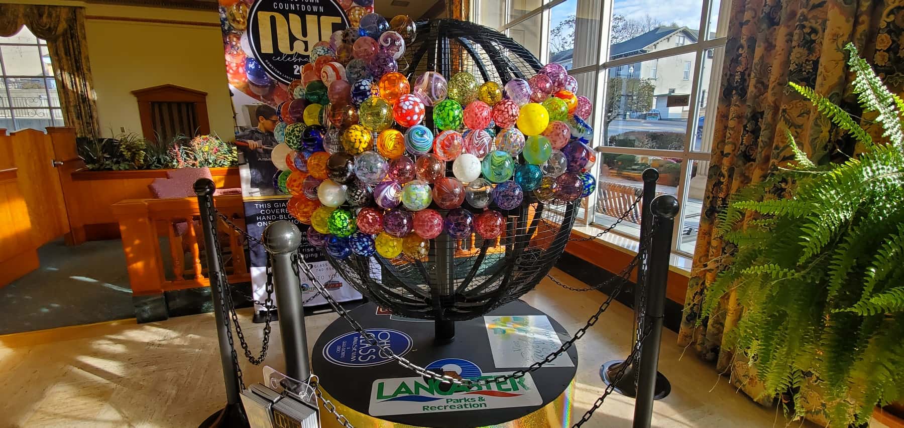 Glass Ornament Globe for the Glasstown Countdown New Years Eve Event
