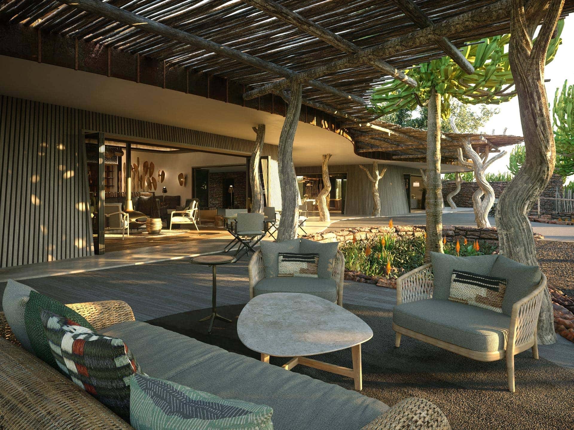 Mashatu Euphorbia Villas Deck into Lounge