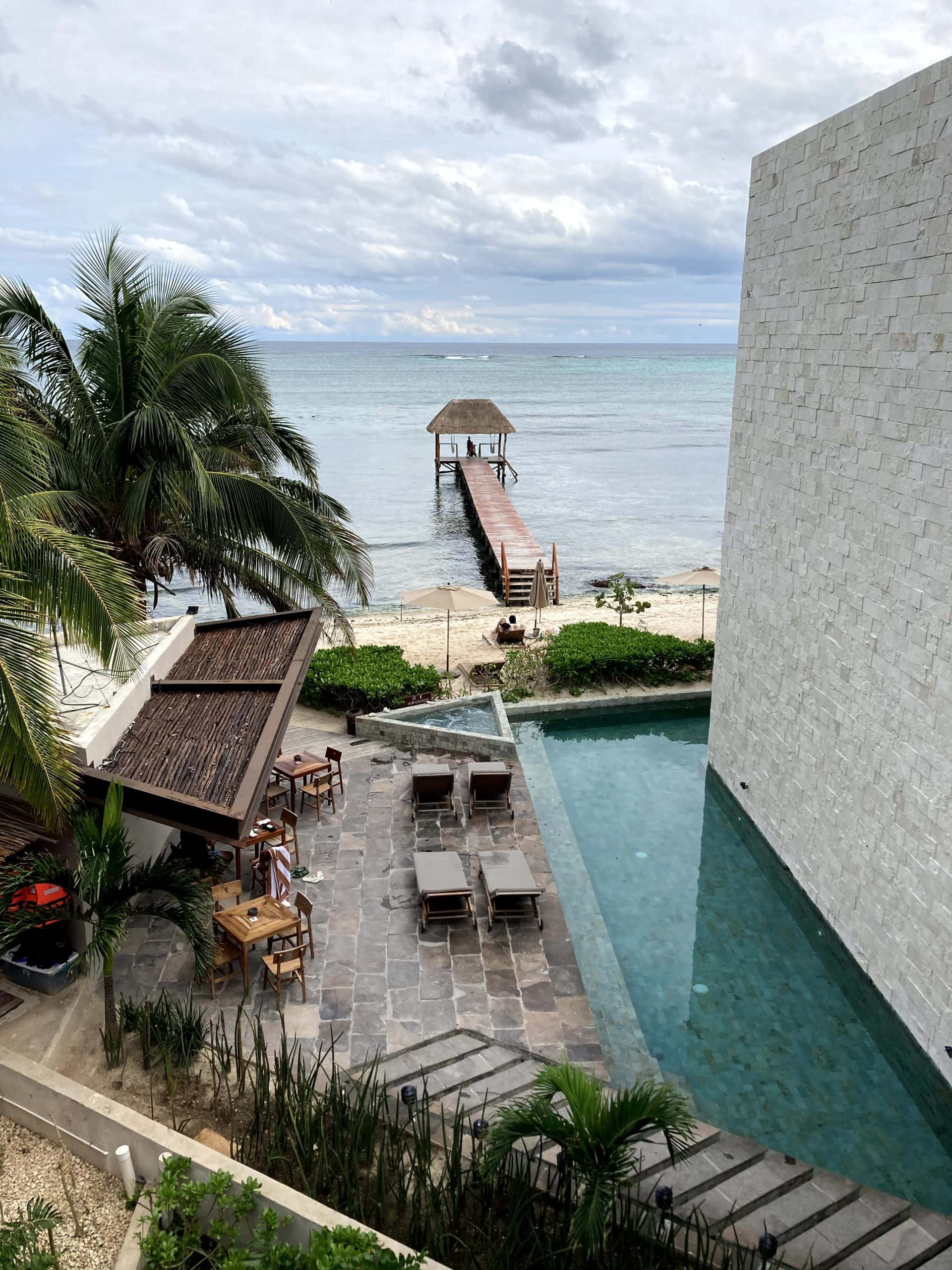 Pool and Beach view from our room at Alea Tulum