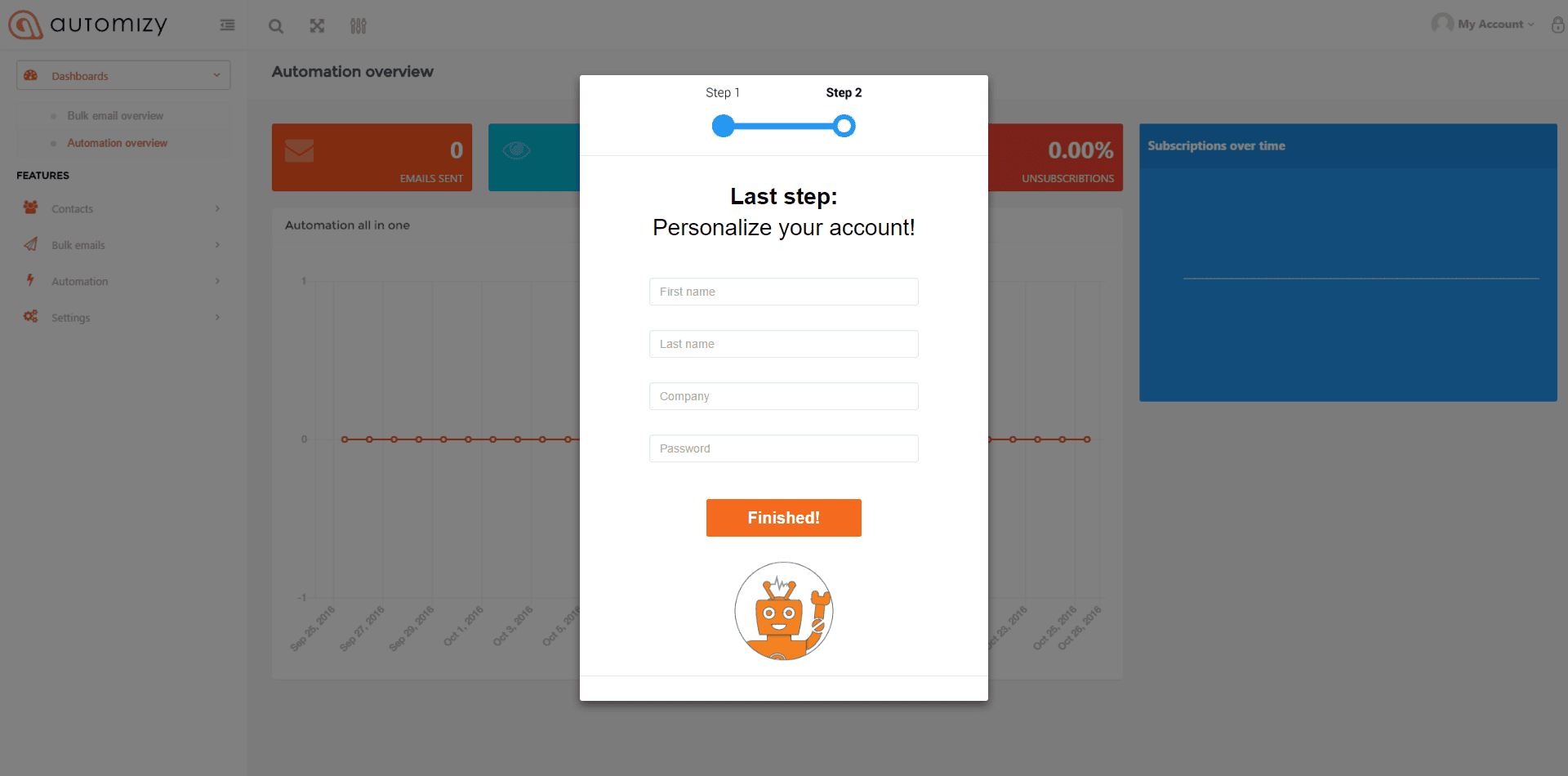 Step 2 of registration process
