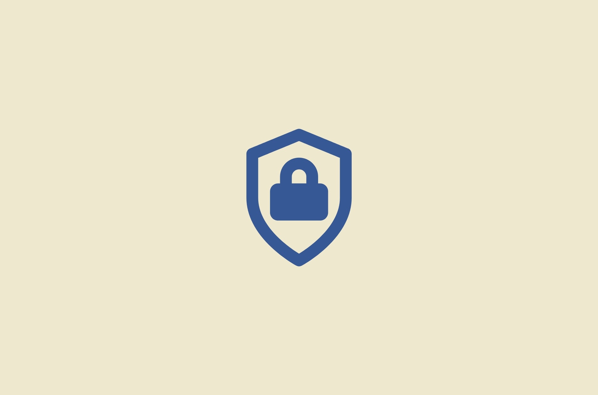 Security represented by shield with padlock.
