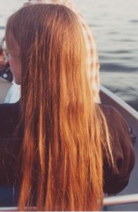 Red hair in the sunlight