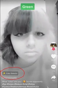 where is the color selector filter on tiktok