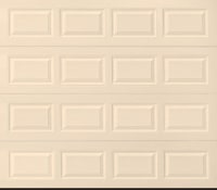 alt=" Amarr short panel garage door in almond"