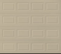 alt=" Amarr short panel garage door in wicker tan"