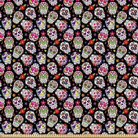 ABAKUHAUS-Microfibra-Decorativa-Manualidades-Multicolor-telas-con-calaveras