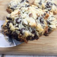 low carb almond joy cookie on spatula
