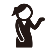 案内する女性