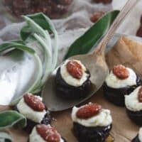 Ricotta Sage Honey Stuffed Prunes