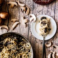 Crispy Mushroom Pasta with Creamy Sauce
