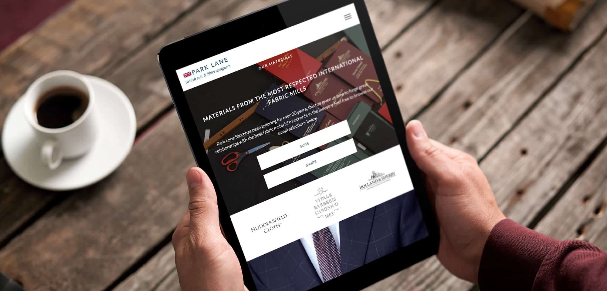 website-design-tailors-park-lane-store-ipad-view website-design-tailors-park-lane-store-ipad-view