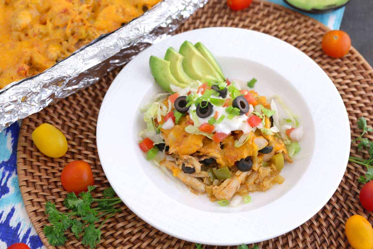 Keto Taco Casserole with Shredded Chicken Thighs