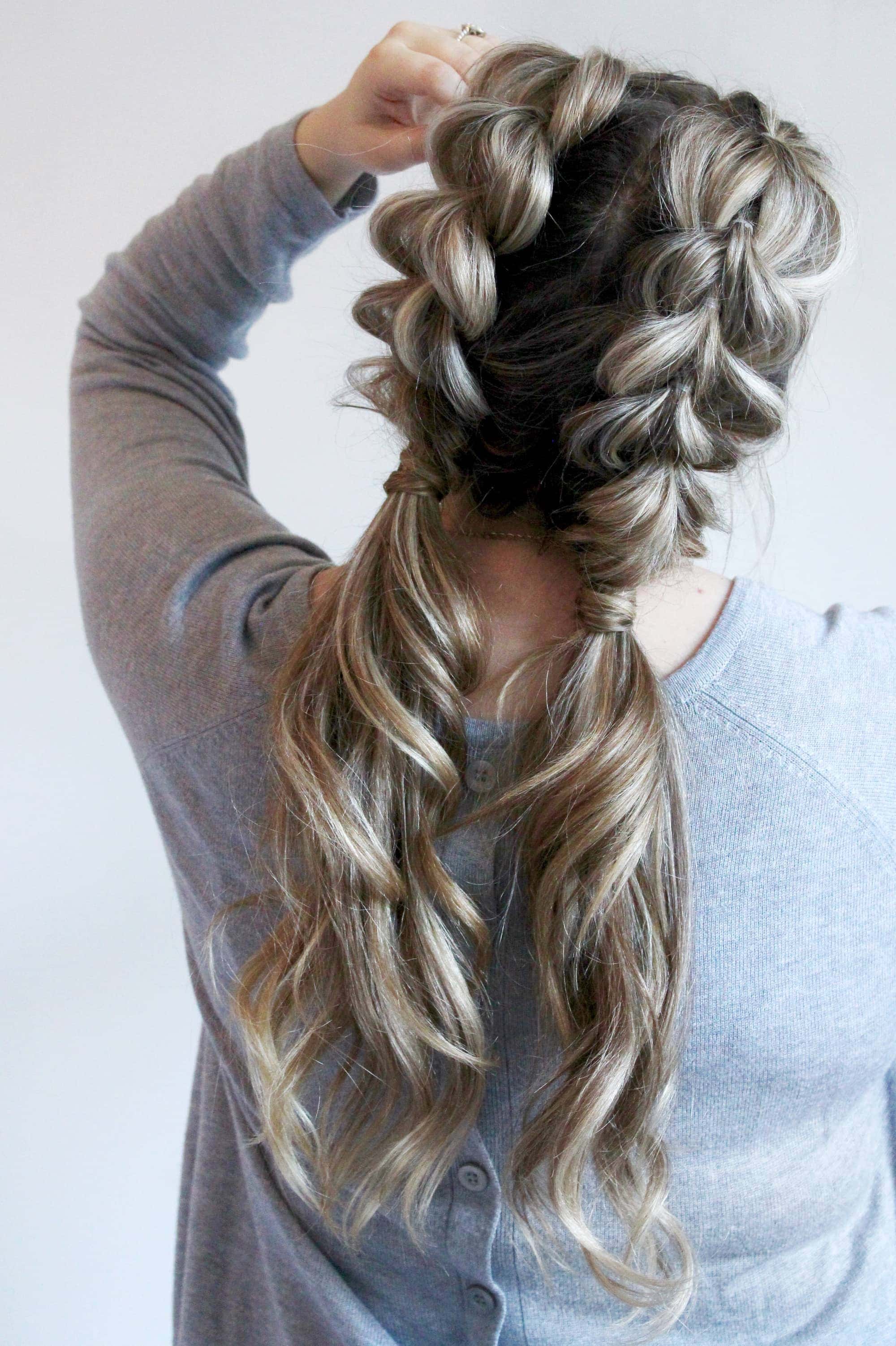 Jumbo Pull Through Braid Pigtails Tutorial Cassie Scroggins