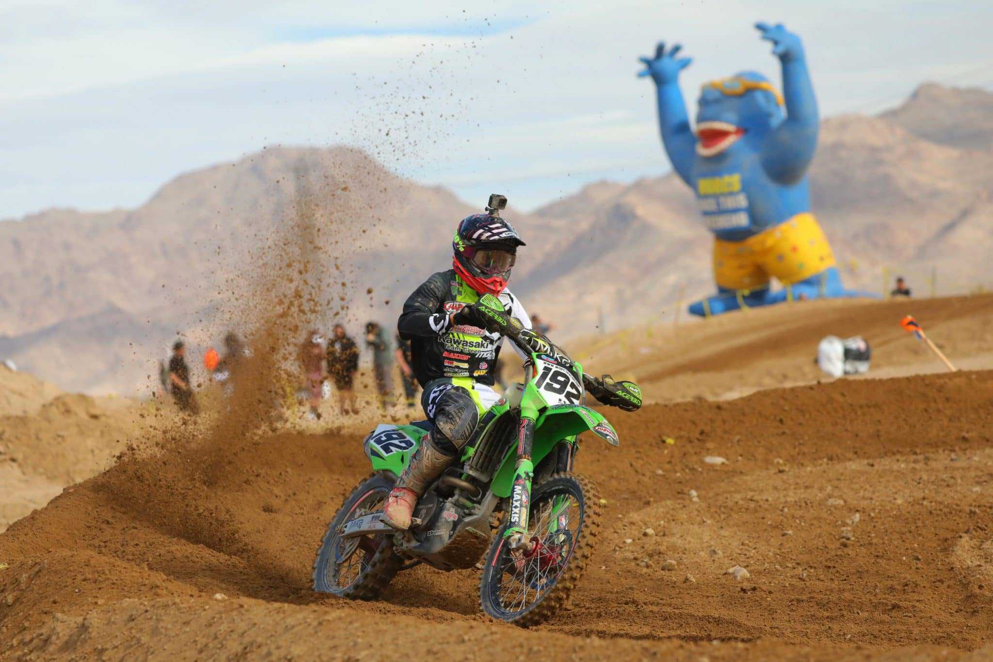 JP Alvarez riding his KX250 at the 2020 Primm WORCS race