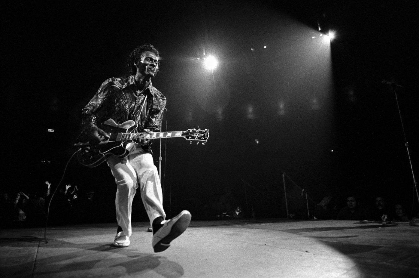 Chuck Berry playing guitar