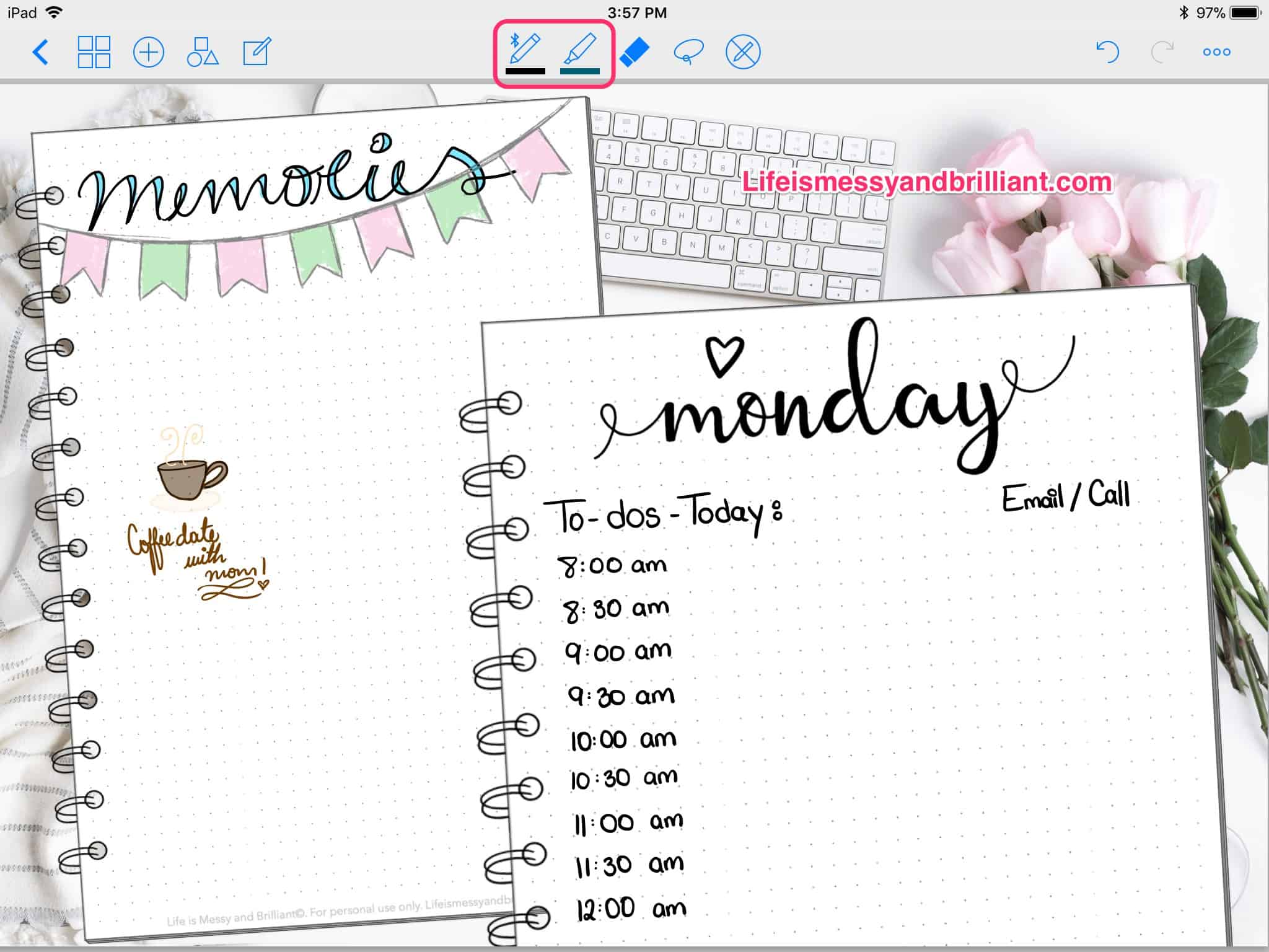 How to create backgrounds for your digital planner pages