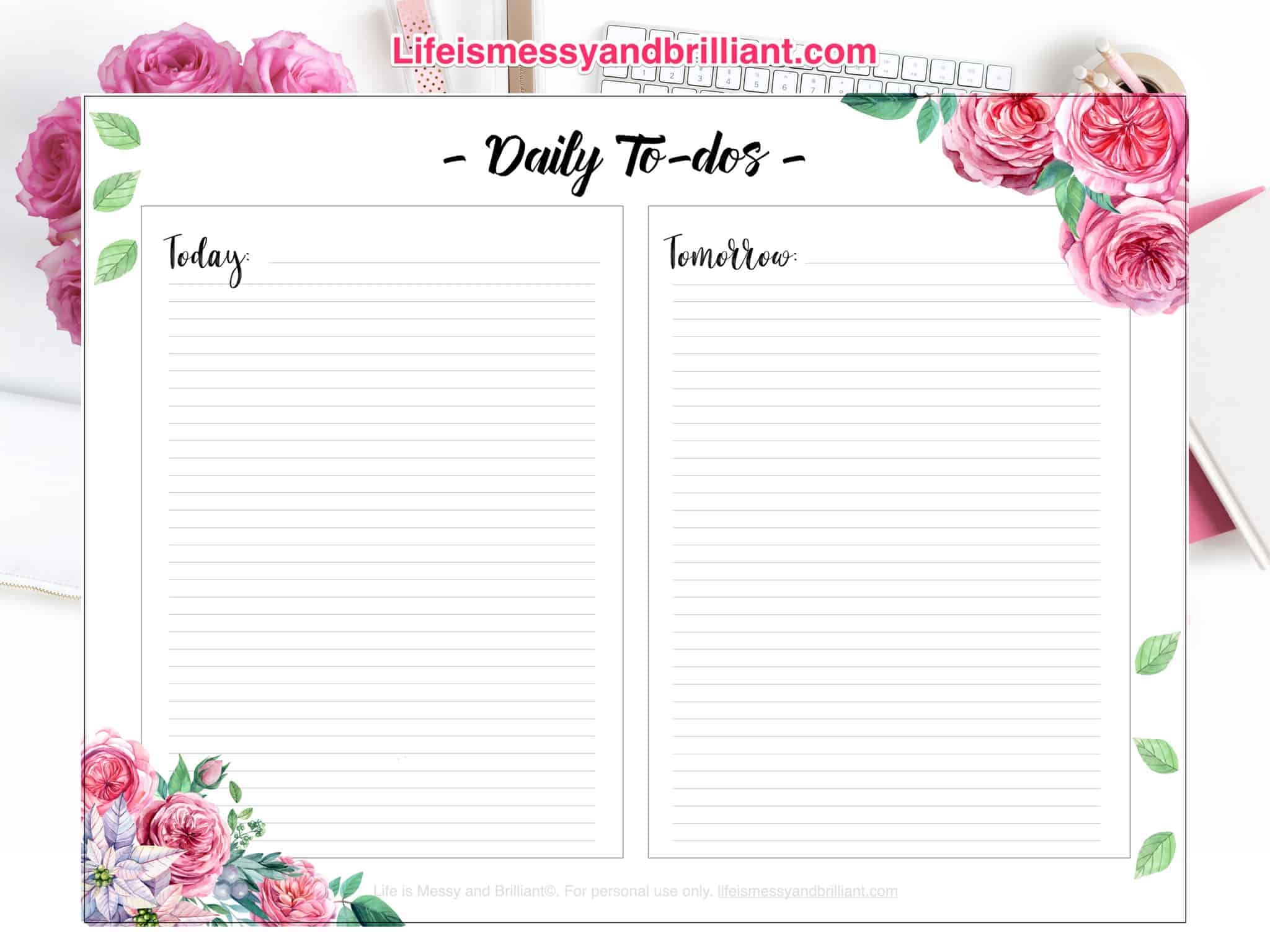 FREE Daily ToDos Bullet Journal Printable