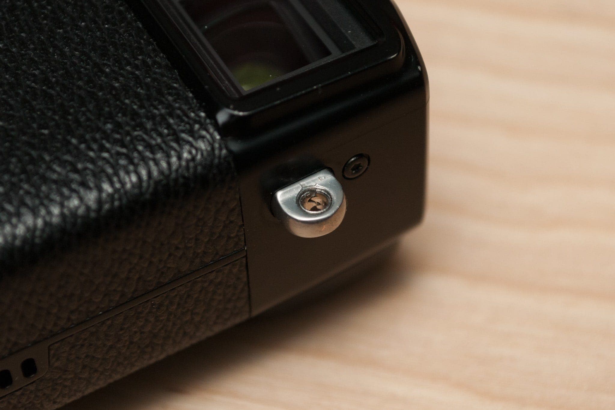 This is what a Fujifilm strap lug insert looks like in the lug.