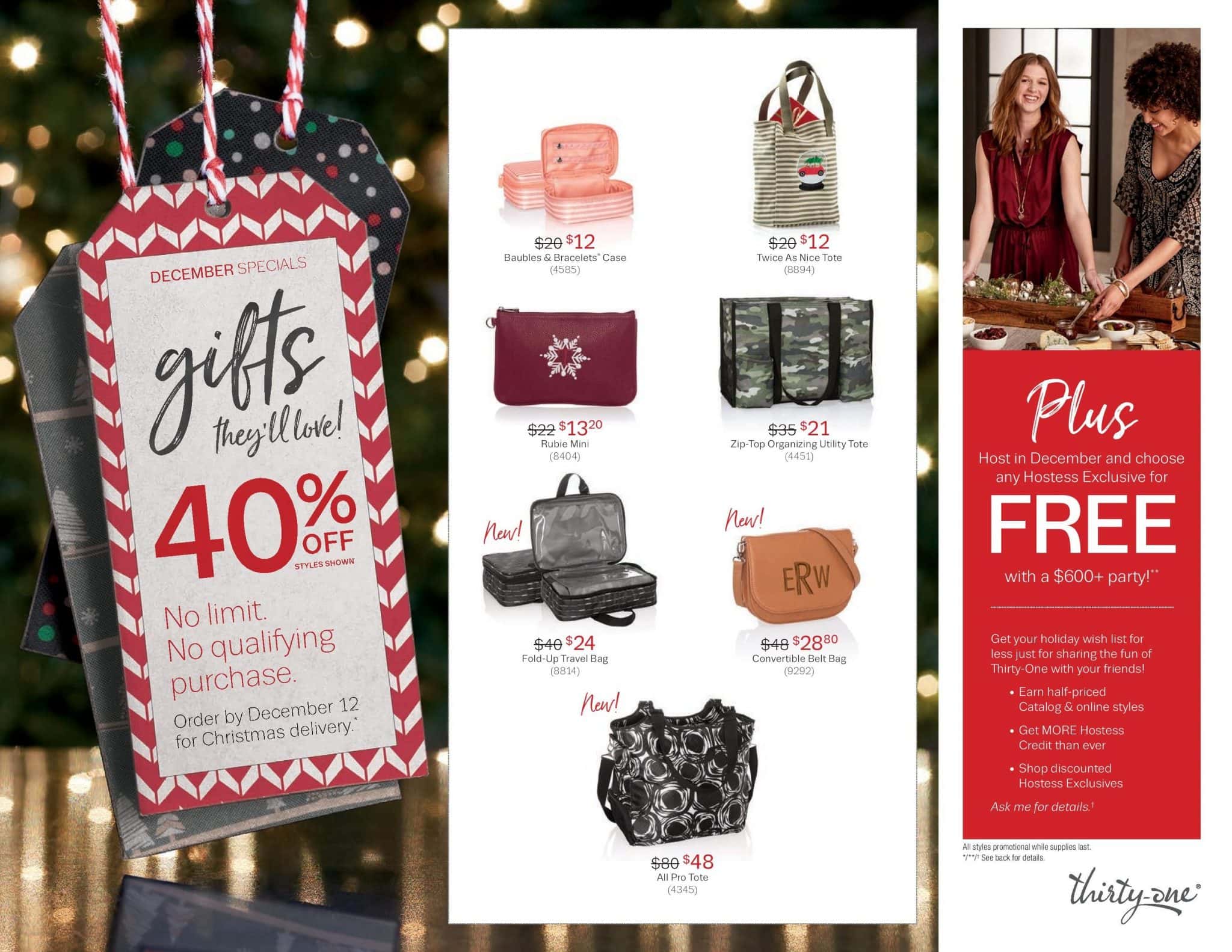 December Customer Specials Thirty One Gifts Bag It Up Lisa