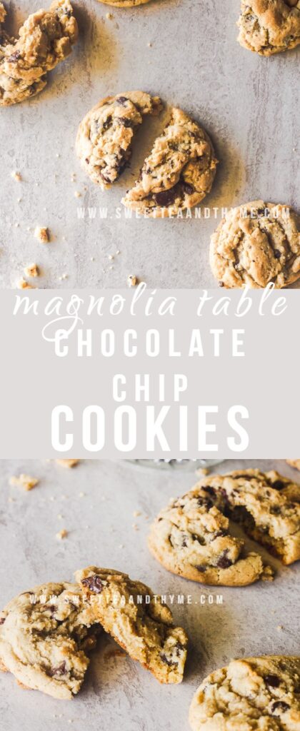 These chocolate chip cookies from Joanna Gaines' cookbook Magnolia Table are simply amazing! Thick and chewy with perfectly crisp edges, they are a serious contender for the perfect chocolate chip cookie.