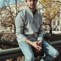 Sweatshirt Trcuker – OBERBAUM grey/black front