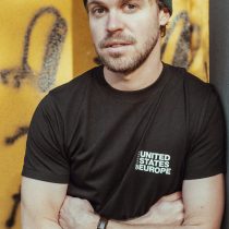 T-Shirt bold united states of europe schwarz/weiß detail