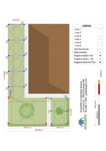 progetto impianto di irrigazione giardino villetta a L