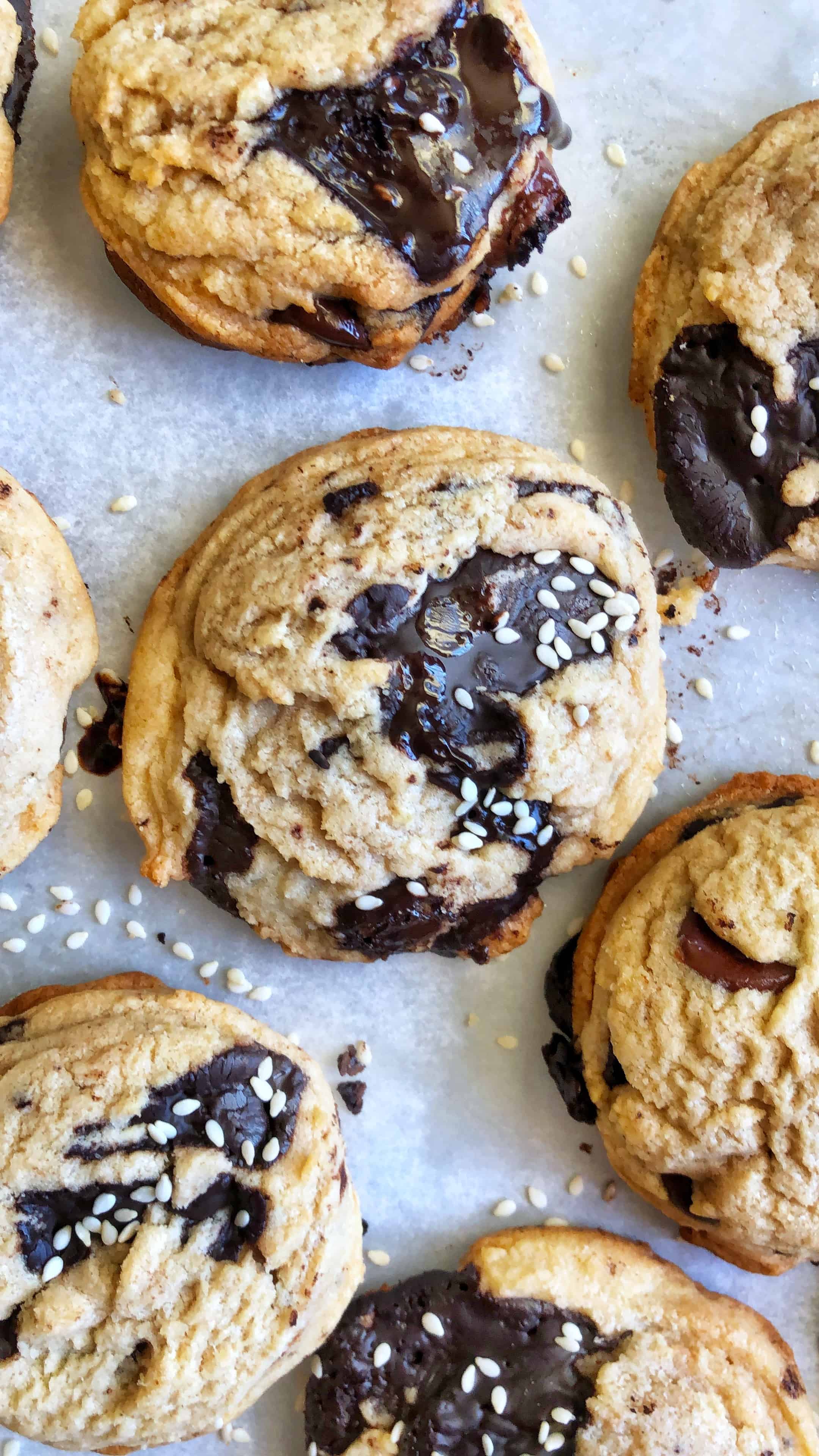 chocolate chip tahini cookies