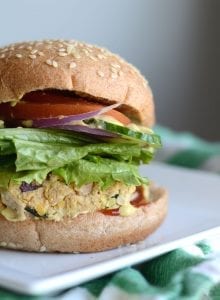 Lemon Tahini Chickpea Veggie Burgers