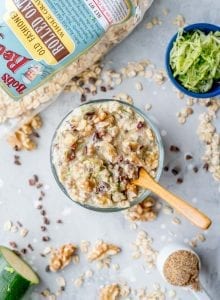 Healthy Vegan Chocolate Chip Zucchini Overnight Oats