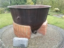 A Famine Pot on display in Nenagh in County Tipperary in Ireland